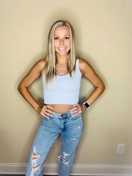 White Cropped Top