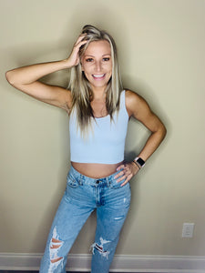 White Cropped Top